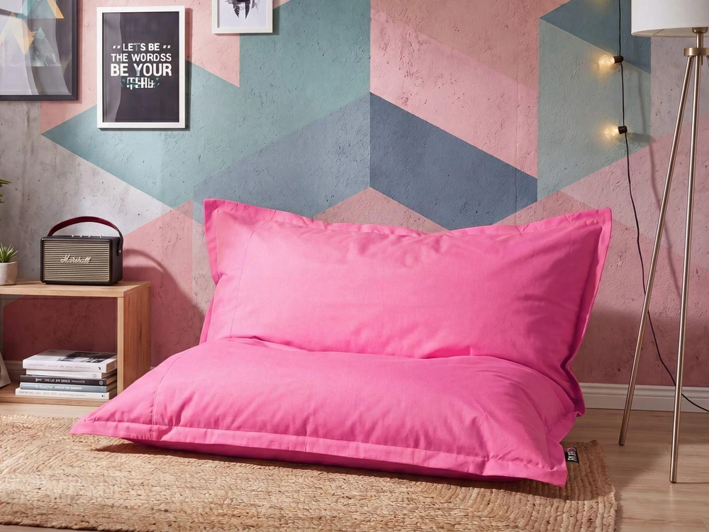 Beliani Sėdmaišis 600 L FUZZY 180 cm 230 cm Fuksijos spalvos
