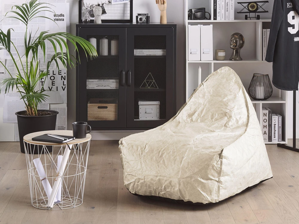 Beliani Sėdmaišis „DROP“ 200 l, 63 × 75 cm, šviesiai smėlinis