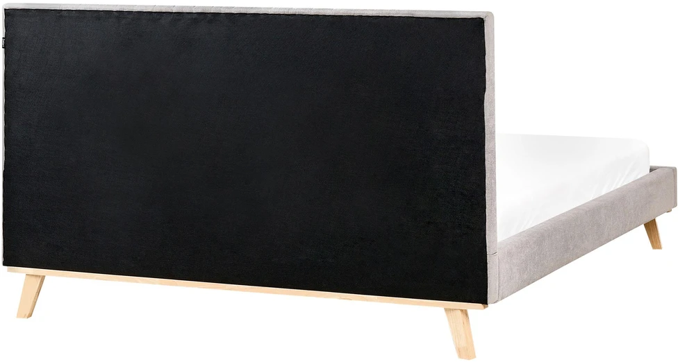 Beliani Šenilinė lova TALENCE 160 x 200 cm šviesiai pilka