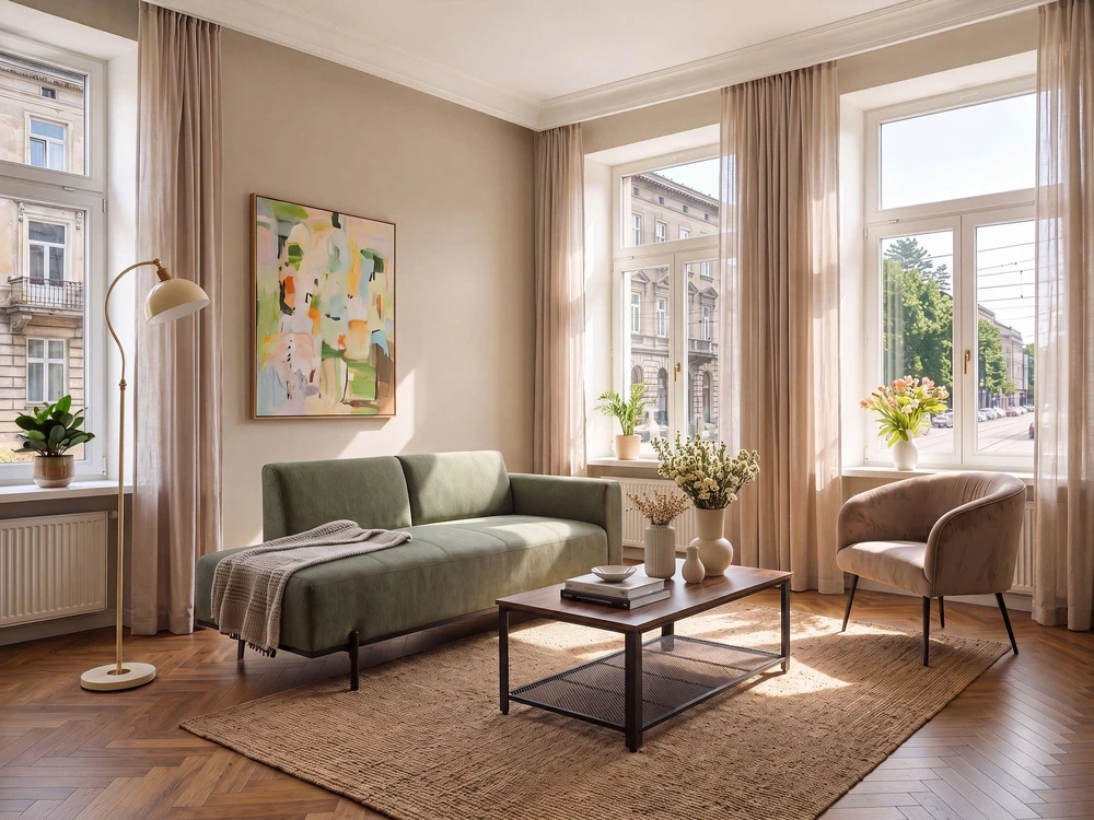 Sofa Beliani Šezlongas SAVASSE, sintetinis linas, žalia