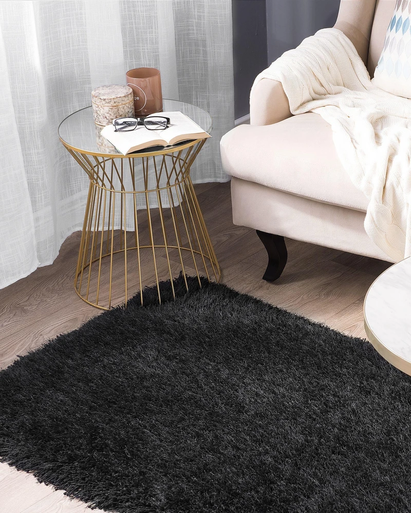 Beliani Shaggy kilimas CIDE juodas 80 x 150 cm