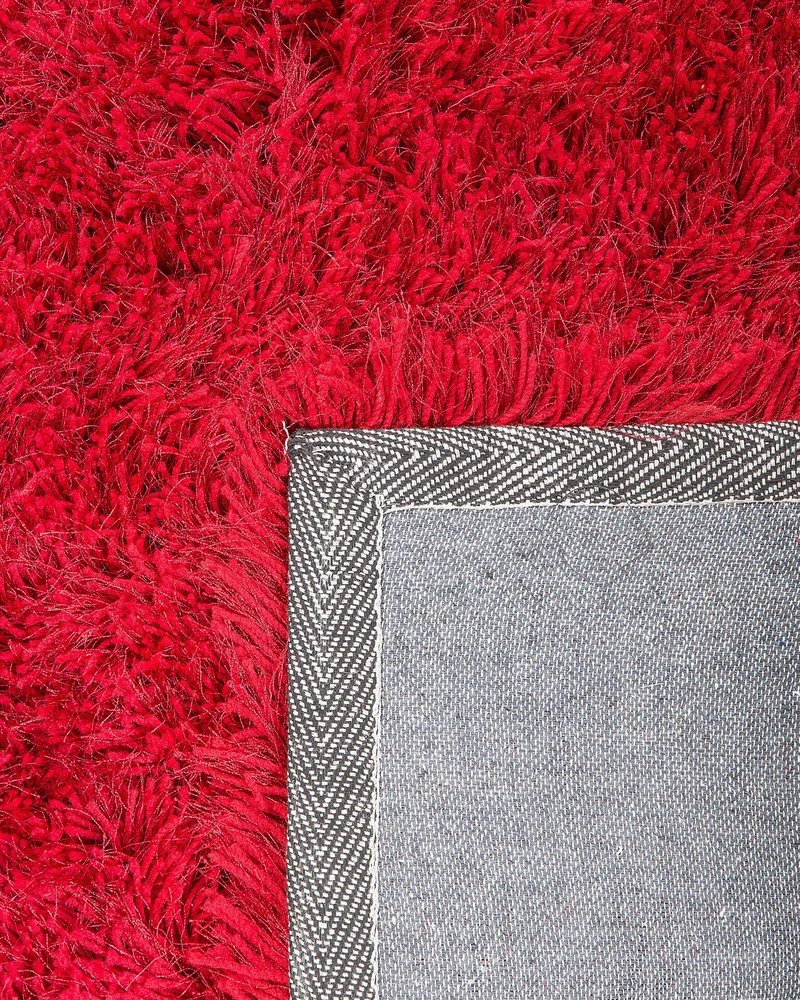 Beliani Shaggy kilimas CIDE raudonos spalvos 80 x 150 cm