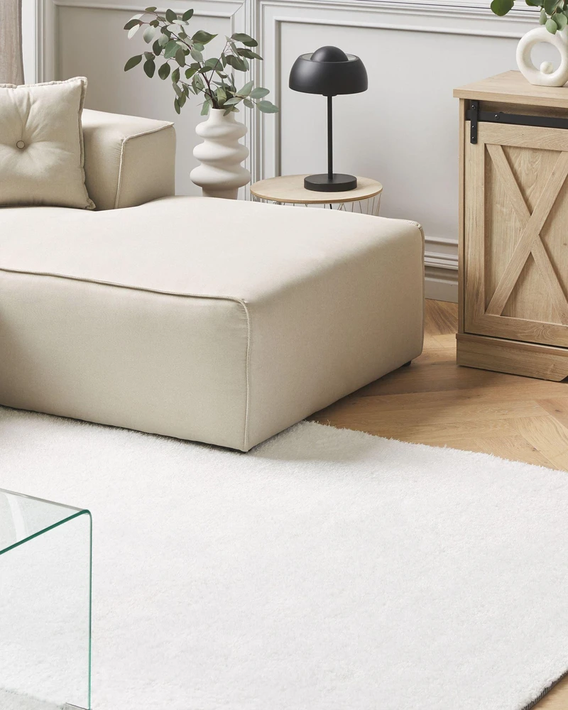 Beliani Shaggy kilimas DEMRE, baltas, 140 x 200 cm