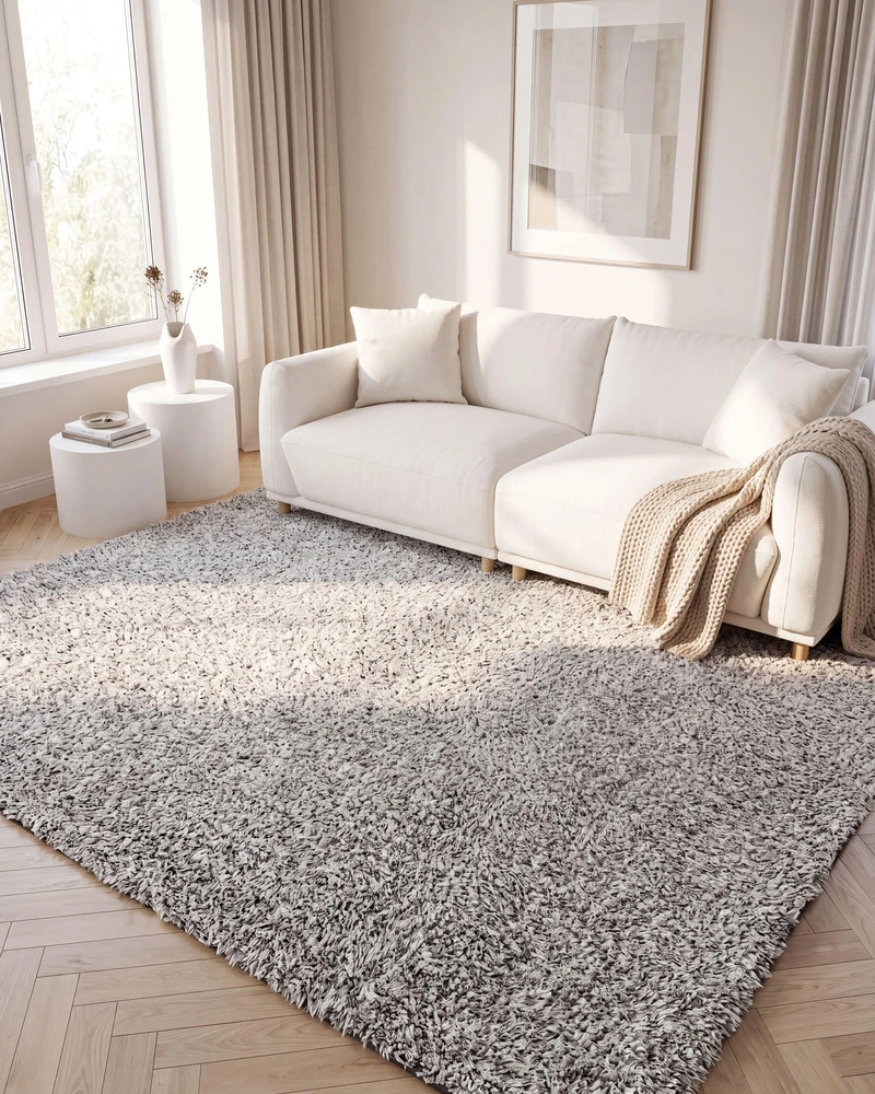 Beliani Shaggy kilimas DEMRE pilkas 160 x 230 cm