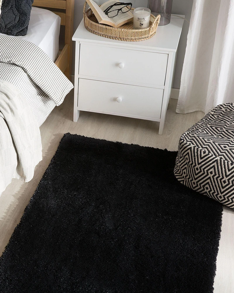 Beliani Shaggy kilimas EVREN juodas 80 x 150 cm