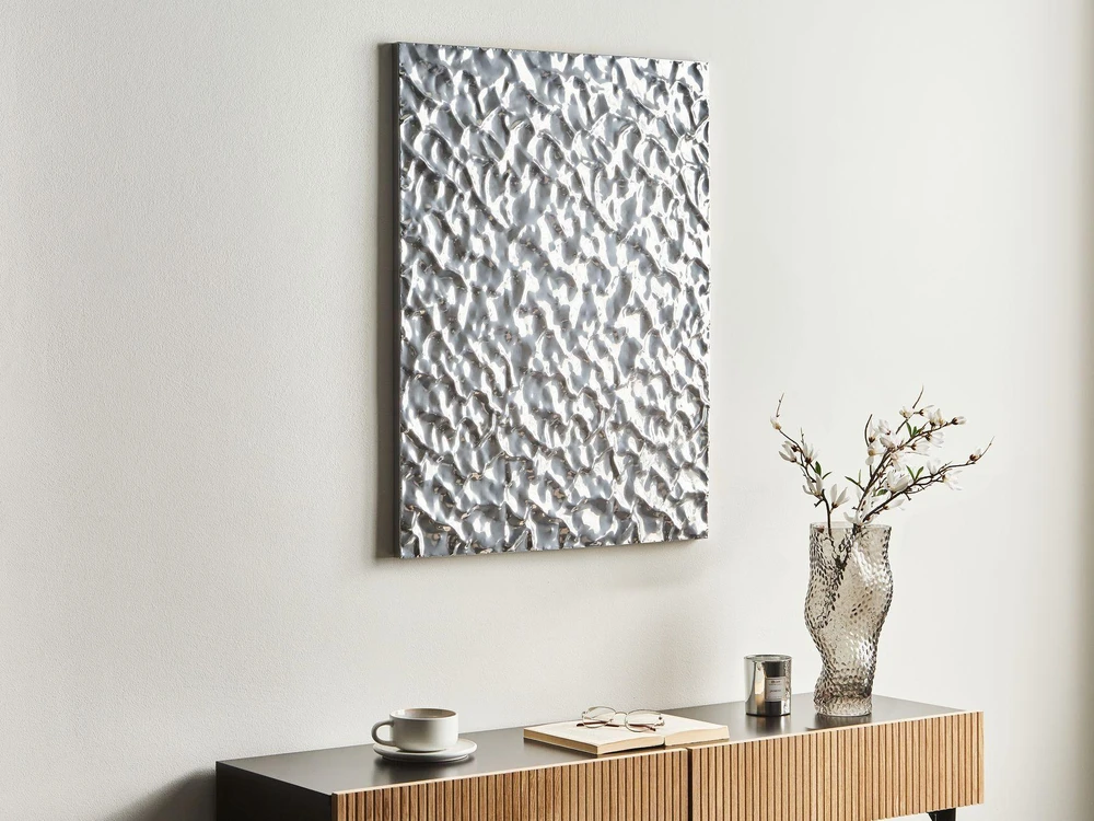 Beliani Sieninė dekoracija COIMBRA 79 cm metalinė, sidabrinė