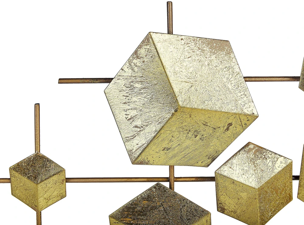 Beliani Sieninė dekoracija FLEROVIUM 45 cm metalinė auksinė