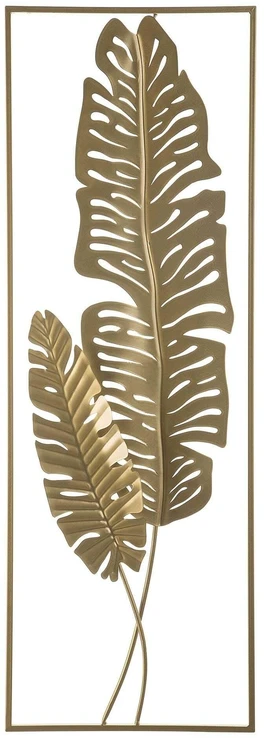 Beliani Sieninė dekoracija Liść PALLADIUM metalinė 90 cm auksinė