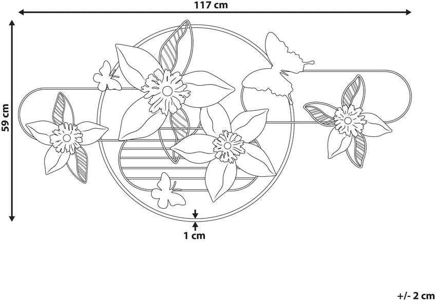 Beliani Sieninė dekoracija TANTALUM gėlė, metalinė, 59 cm, auksinė