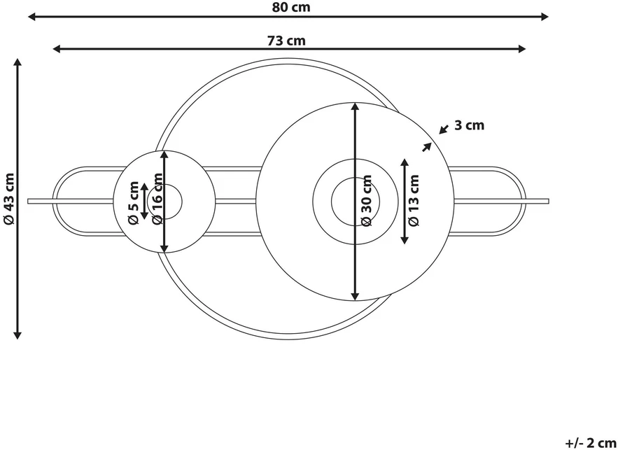 Beliani Sieninis dekoras AMARANTE 43 cm spalvotas