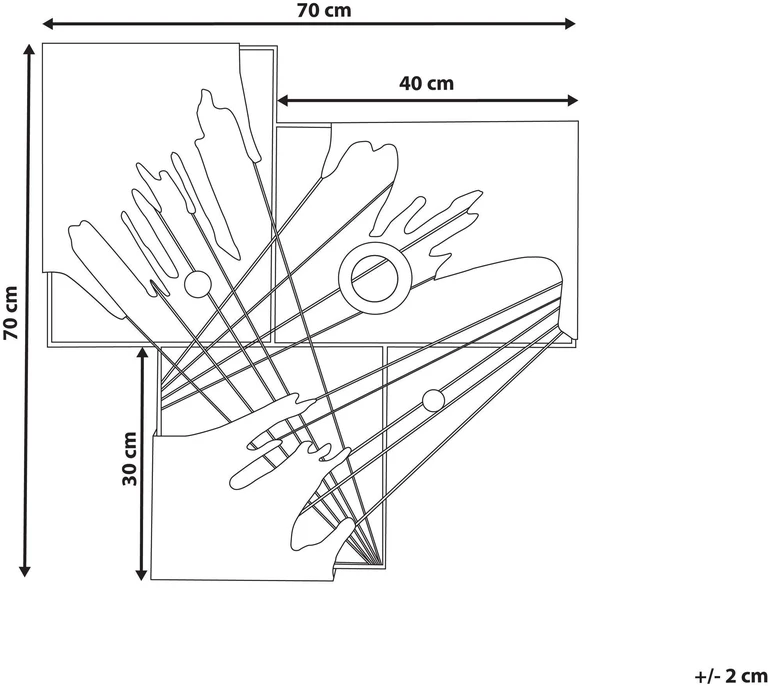 Beliani Sieninis dekoras BALBRIGGAN Metalinis 70 cm Spalvotas