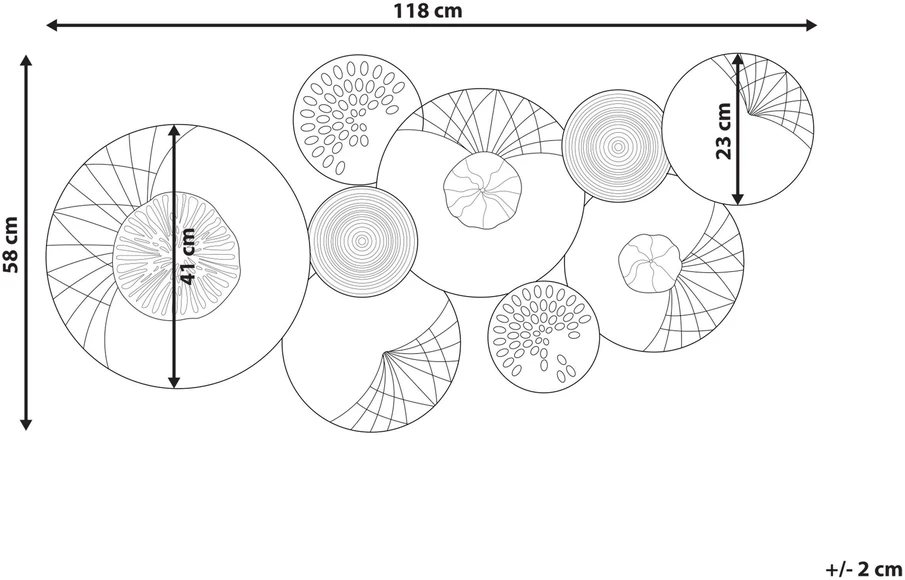 Beliani Sieninis dekoras CESIUM metalinis 58 cm sidabrinės spalvos