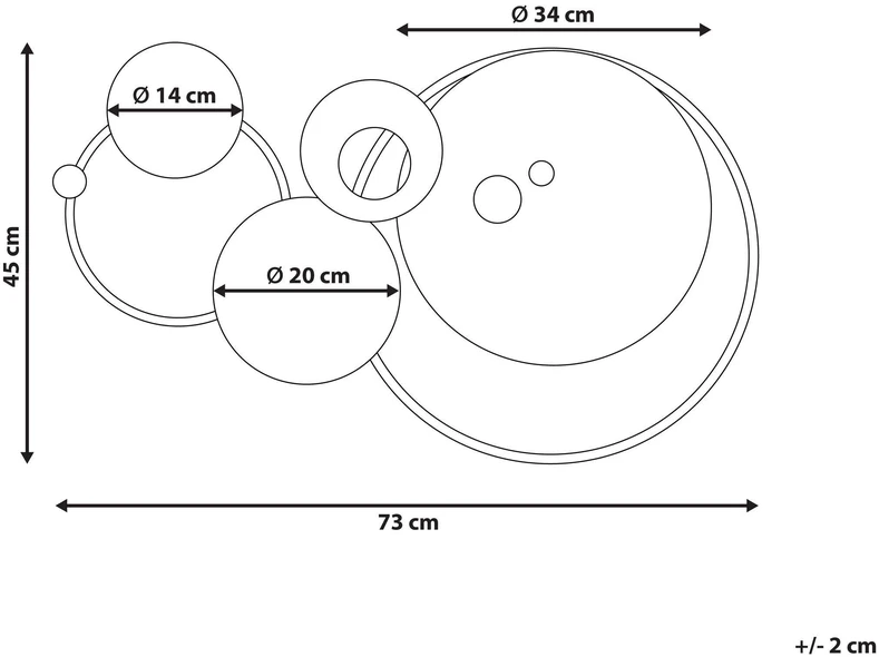 Beliani Sieninis dekoras HELIUM Metal 45 cm auksinis