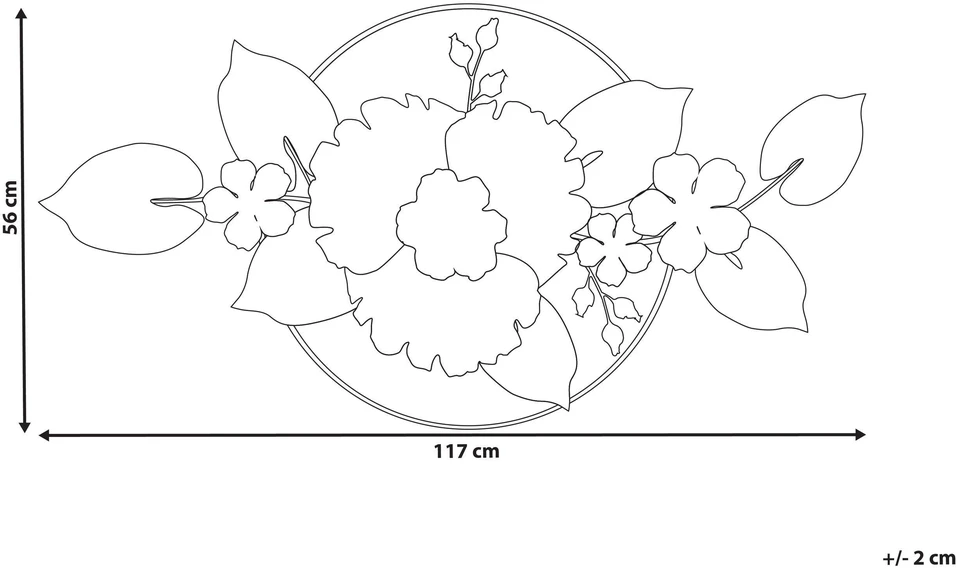 Beliani Sieninis dekoras Kwiat TERBIUM metalinis 56 cm auksinis
