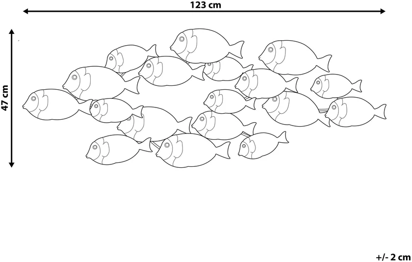 Beliani Sieninis dekoras Ryba FERMIUM metalinis, 47 cm, spalvotas