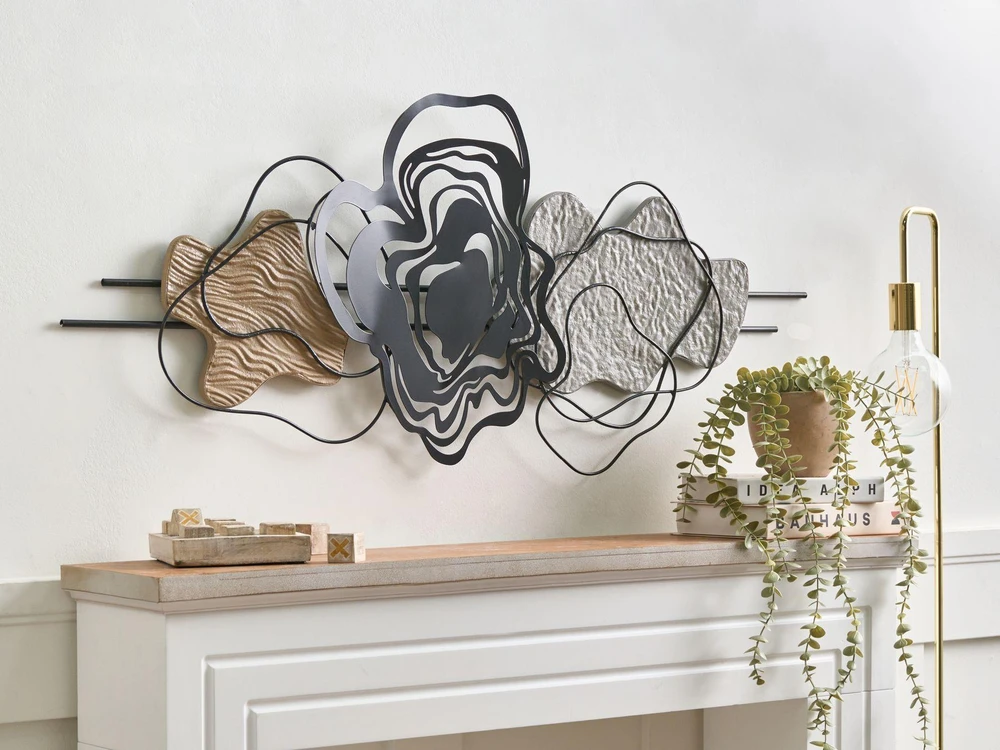 Beliani Sieninis dekoras SALLINS 48 cm metalinis juodas