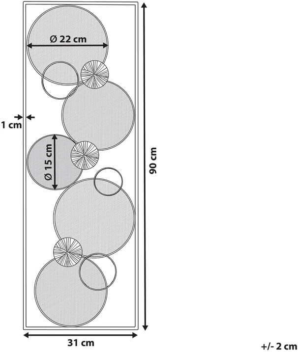 Beliani Sieninis dekoras TUNGSTEN Metalinis 90 cm Auksinis