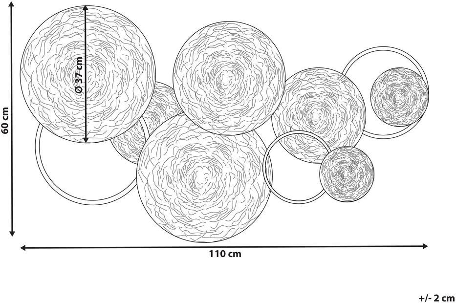 Beliani Sieninis dekoras VANADIUM metalinis 60 cm auksinis