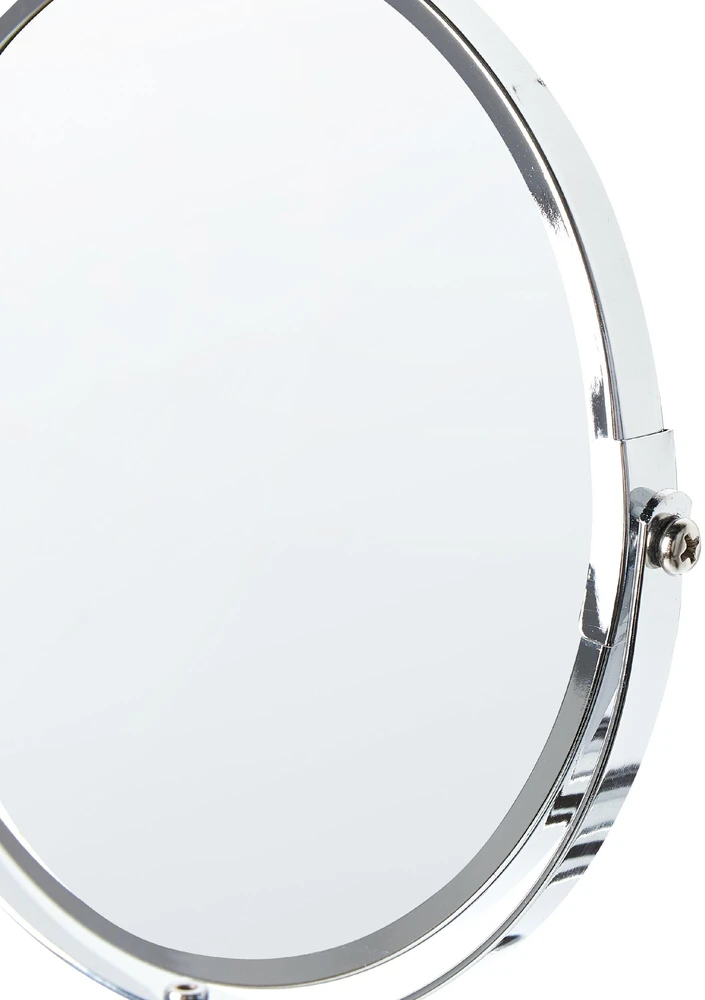 Beliani Sieninis kosmetinis veidrodis su laikikliu YVELINES 57 cm 36 cm, metalinis, sidabrinis