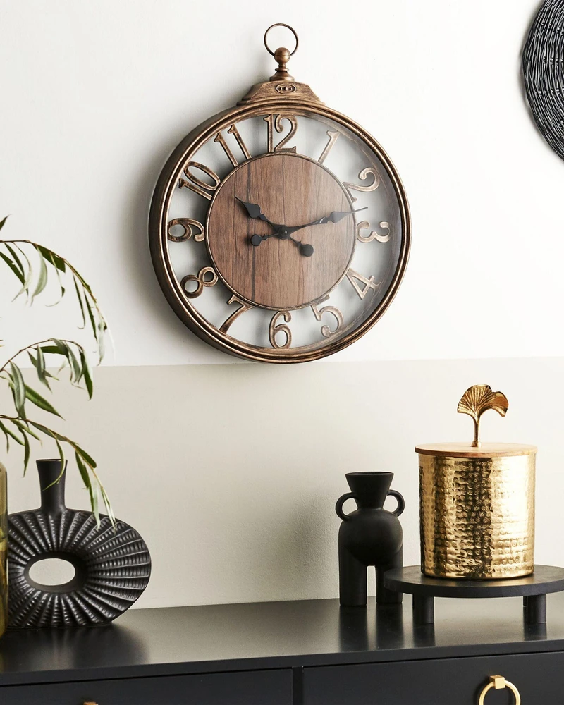 Beliani Sieninis laikrodis ALCOBA 40 cm rudas