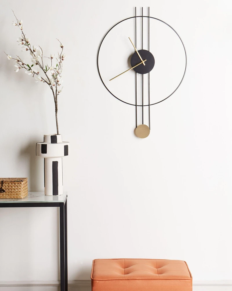 Beliani Sieninis laikrodis ANNIVIERS 44 cm metalinis juodas
