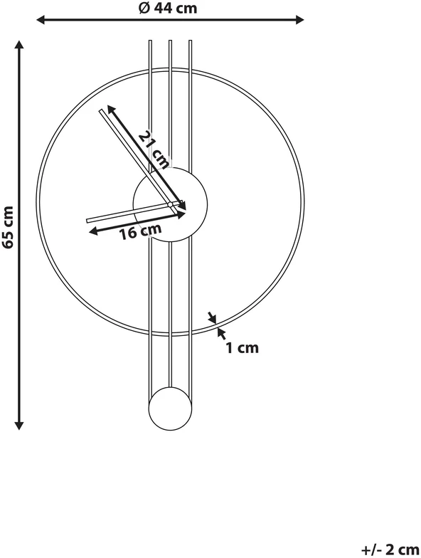 Beliani Sieninis laikrodis ANNIVIERS 44 cm metalinis juodas