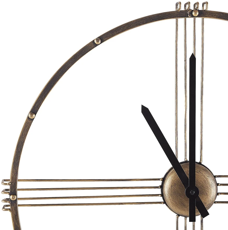 Beliani Sieninis laikrodis ASCONA 64 cm metalinis auksinis
