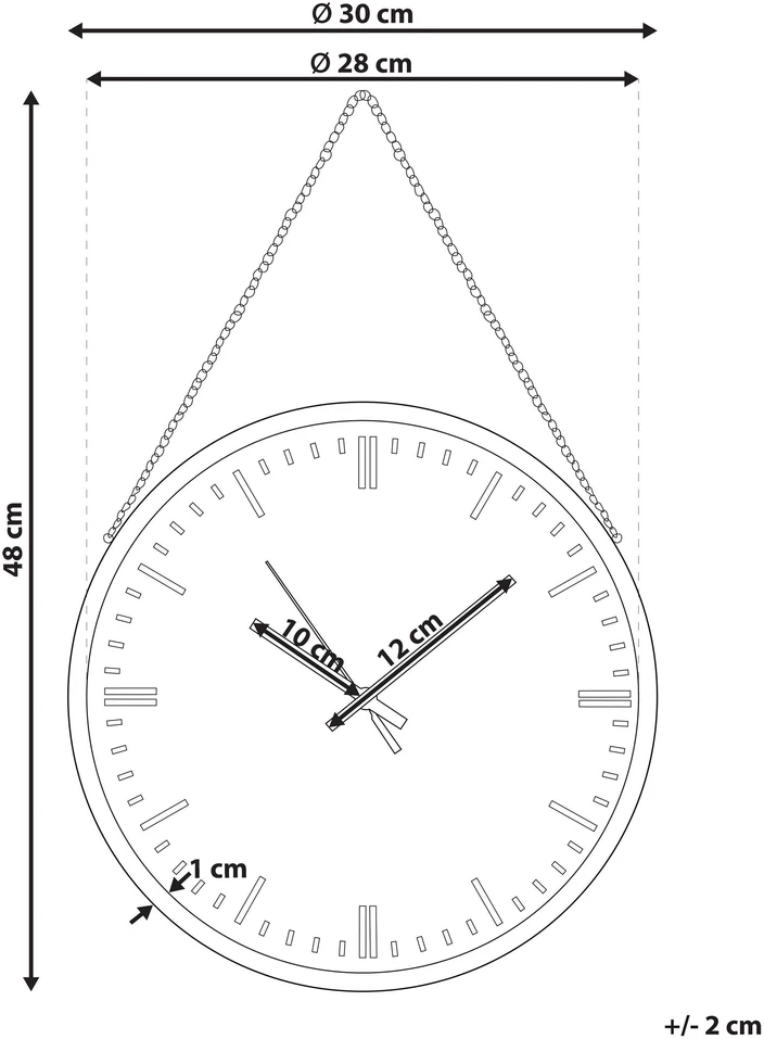 Beliani Sieninis laikrodis BEZAS 30 cm juodas