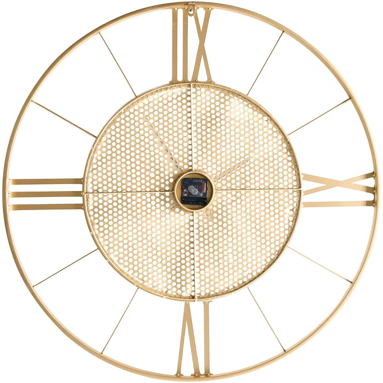 Beliani Sieninis laikrodis BLAMERE 80 cm, metalinis, auksinis