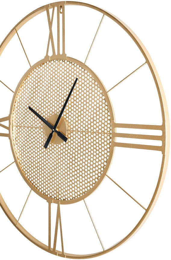 Beliani Sieninis laikrodis BLAMERE 80 cm, metalinis, auksinis