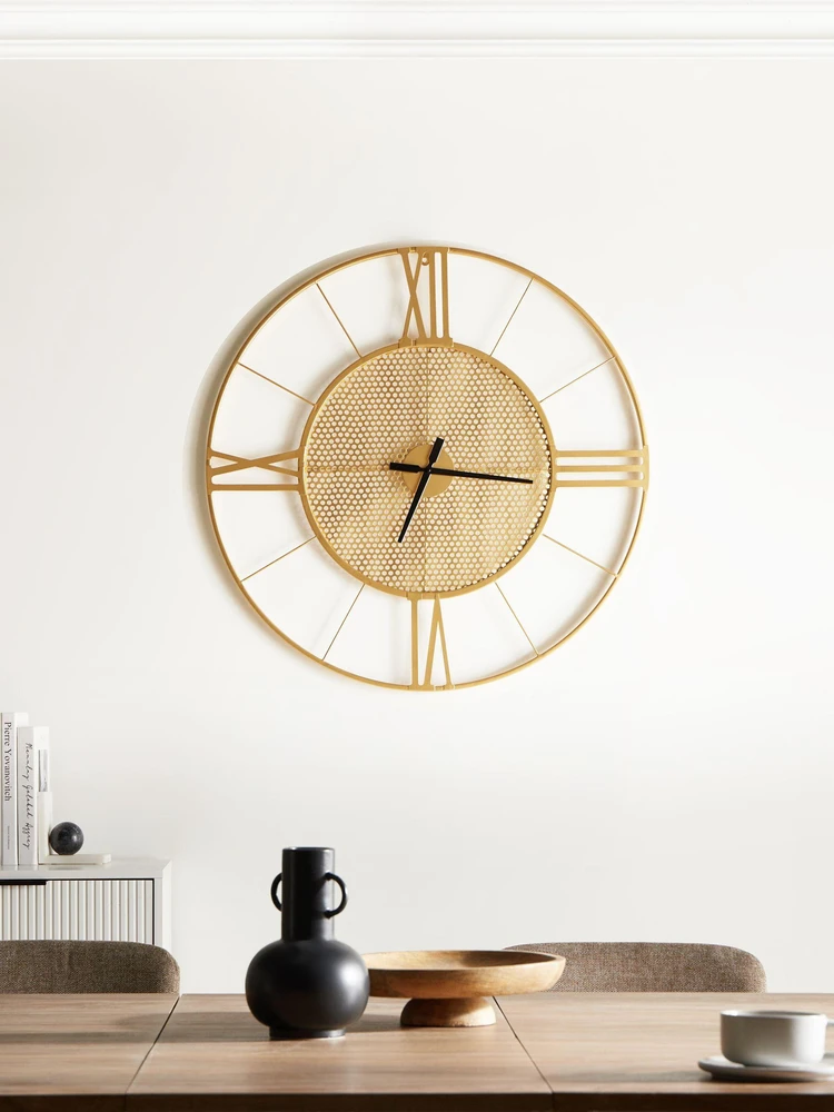 Beliani Sieninis laikrodis BLAMERE 80 cm, metalinis, auksinis