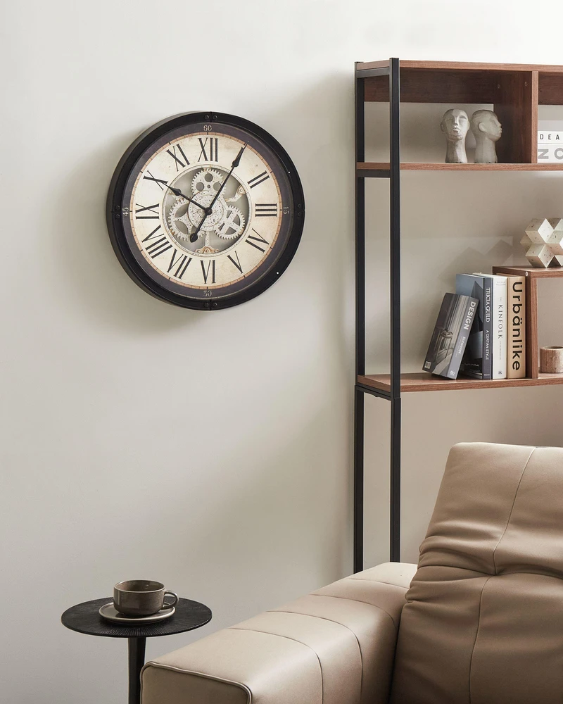 Beliani Sieninis laikrodis BORNOS 50 cm juodas