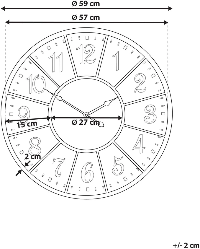 Beliani Sieninis laikrodis BOSWIL 59 cm metalinis spalvotas