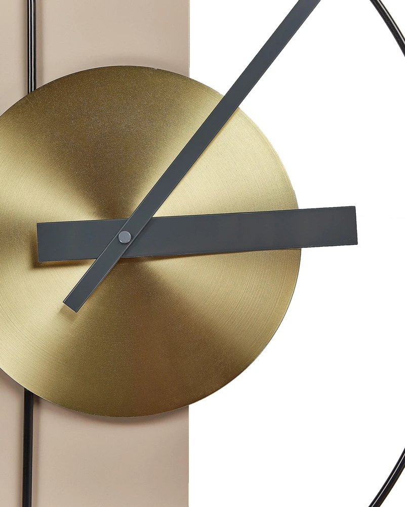 Beliani Sieninis laikrodis CEVINS 31 cm metalinis smėlio spalvos
