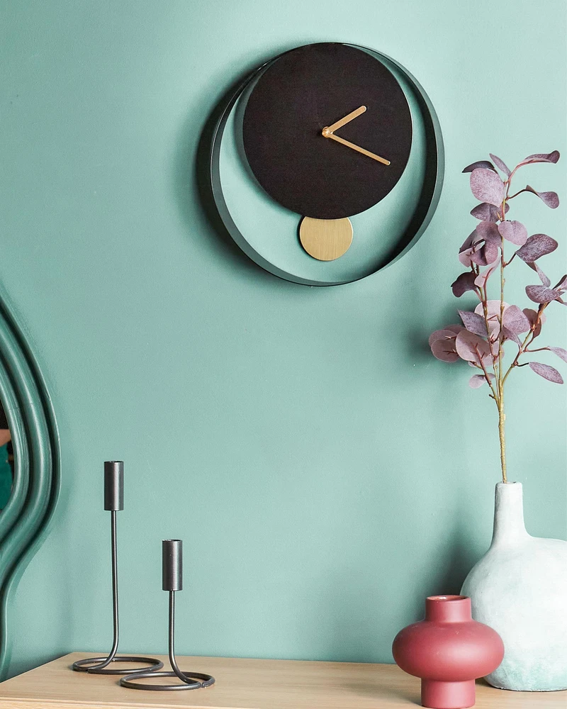 Beliani Sieninis laikrodis MAGLAND 30 cm metalinis juodas