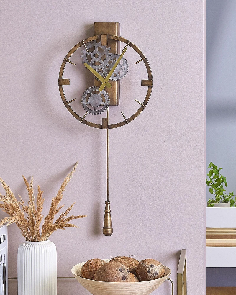 Beliani Sieninis laikrodis MARCOTE 30 cm metalinis auksinis