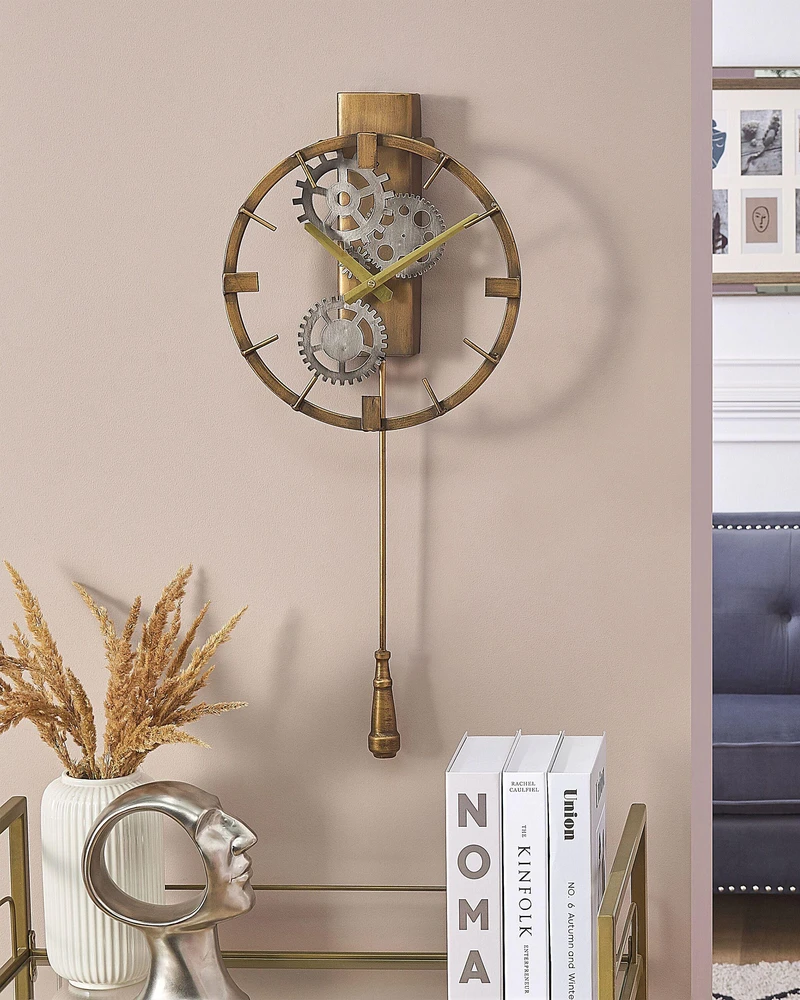 Beliani Sieninis laikrodis MARCOTE 30 cm metalinis auksinis