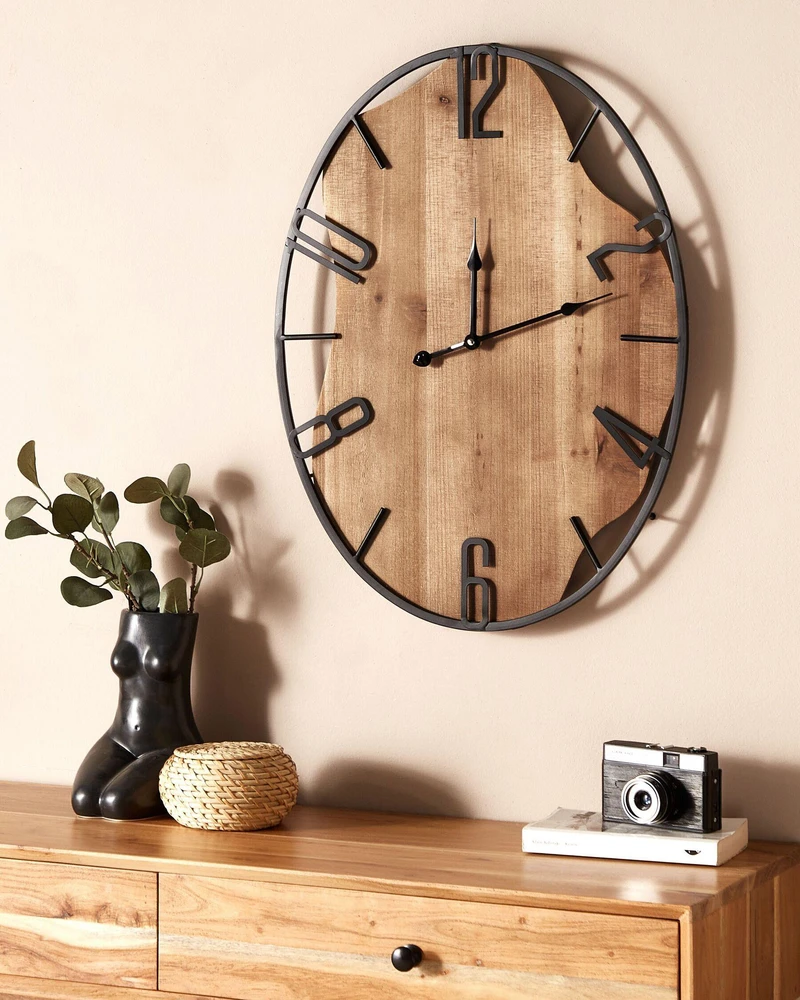 Beliani Sieninis laikrodis MEYNES 46 cm metalinis juodas