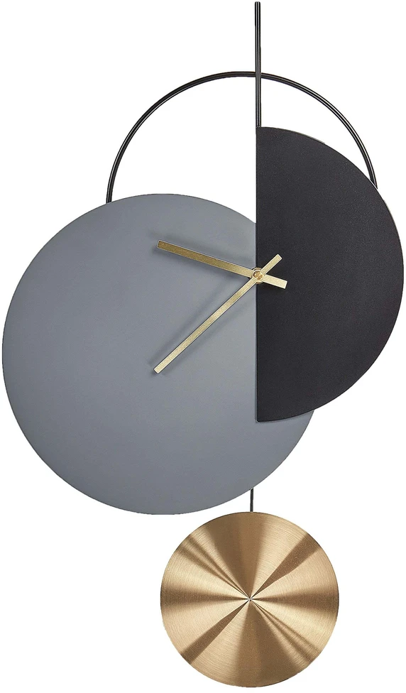 Beliani Sieninis laikrodis NENDAZ 32 cm Metalas Pilkas