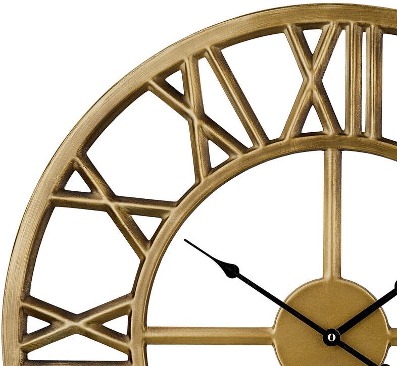 Beliani Sieninis laikrodis NOTTWIL 61 cm metalinis auksinis