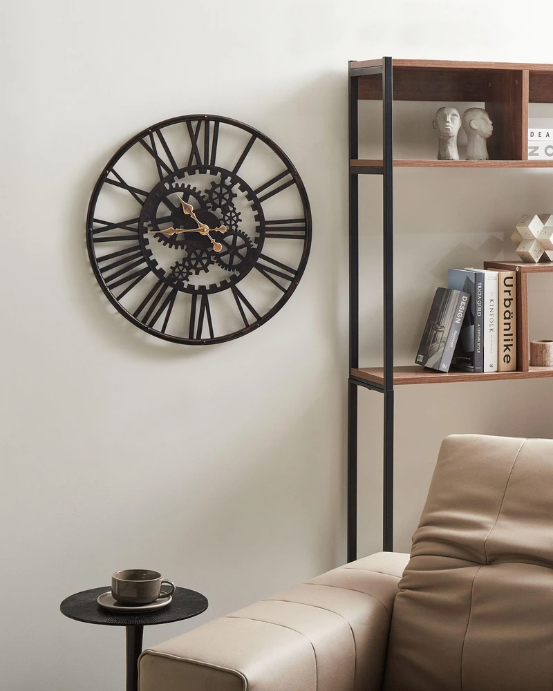Beliani Sieninis laikrodis PETRER 60 cm metalinis juodas