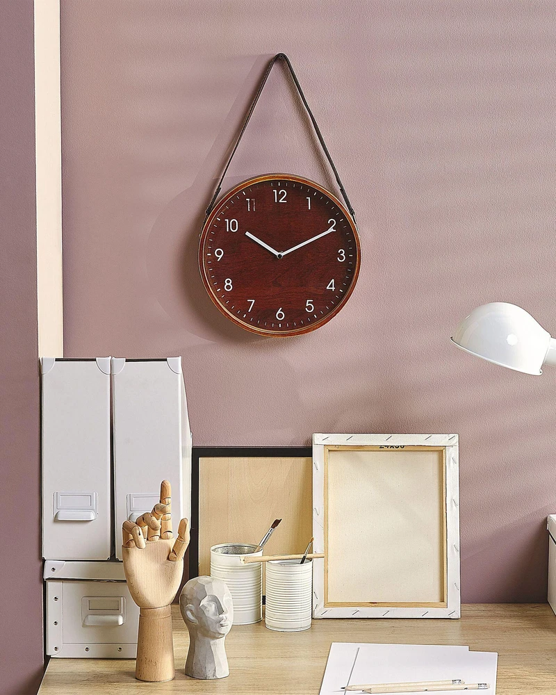 Beliani Sieninis laikrodis RENENS 26 cm rudas