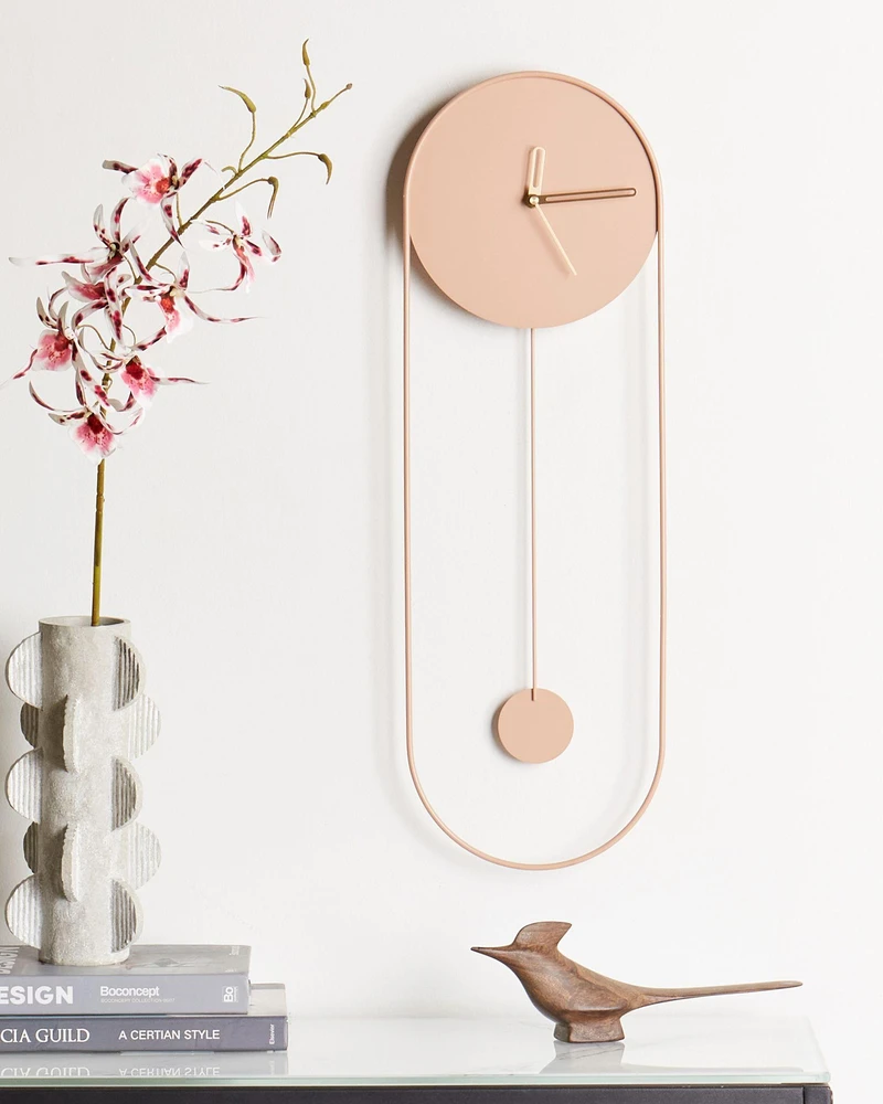 Beliani Sieninis laikrodis SALVAN 20 cm metalinis persikinis