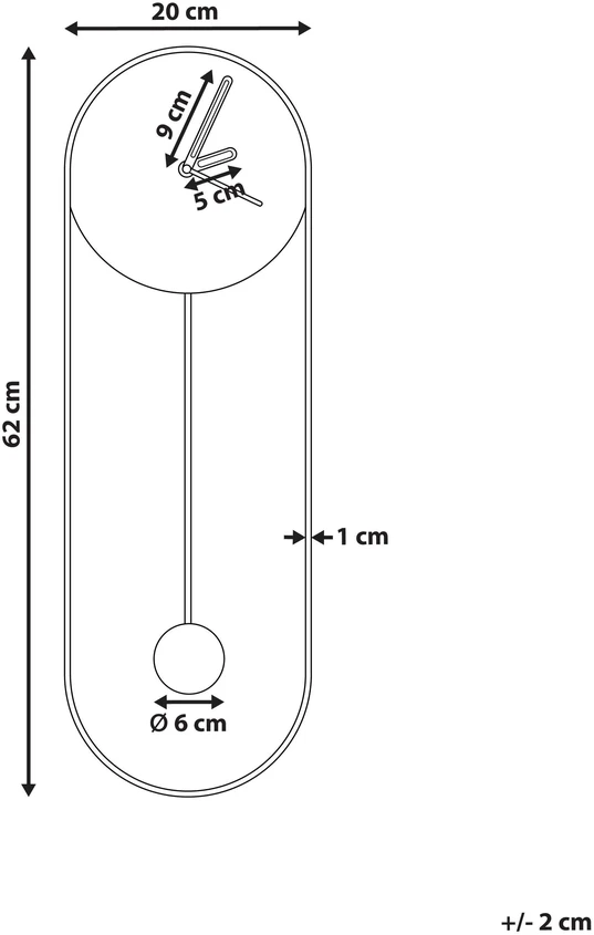 Beliani Sieninis laikrodis SALVAN 20 cm metalinis juodas