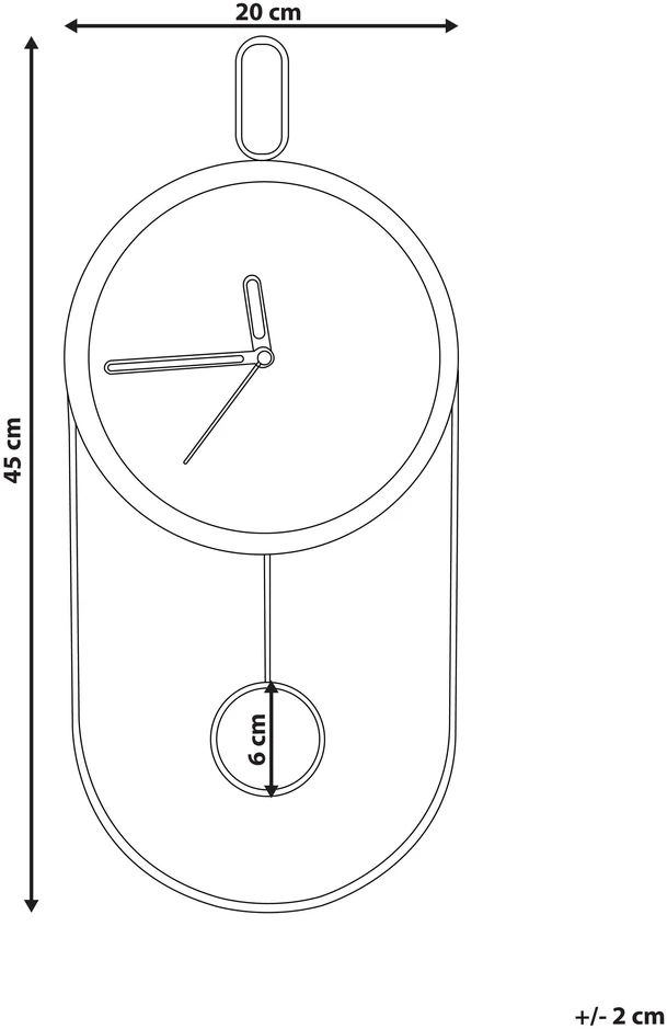 Beliani Sieninis laikrodis SIERRE 20 cm juodas