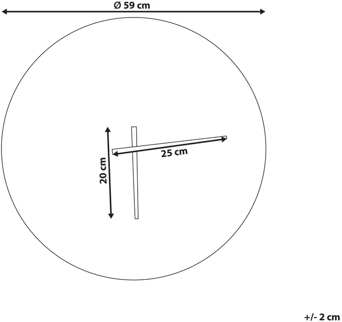 Beliani Sieninis laikrodis VAIGAI 59 cm metalinis auksinis