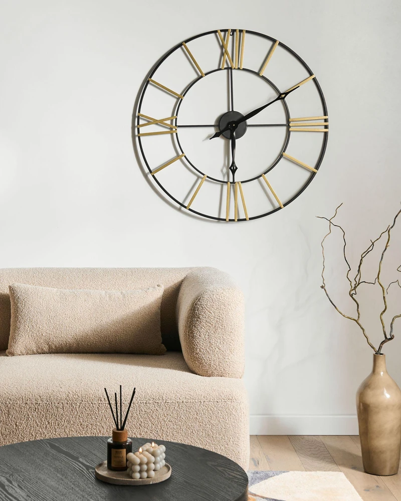 Beliani Sieninis laikrodis VALSOT 80 cm metalinis auksinis