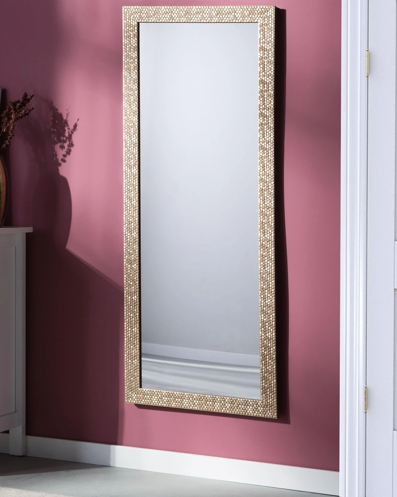 Beliani Sieninis veidrodis AJACCIO 50x130 cm žalvario spalvos