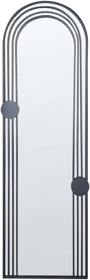 Beliani Sieninis veidrodis AJAIN 45 cm 146 cm metalinis juodas