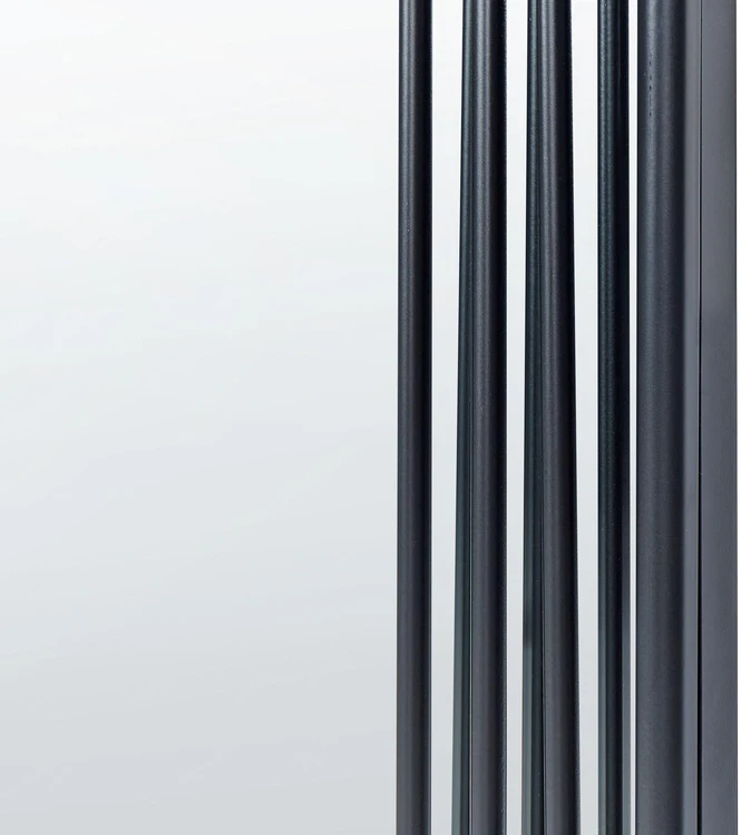 Beliani Sieninis veidrodis AJAIN 45 cm 146 cm metalinis juodas